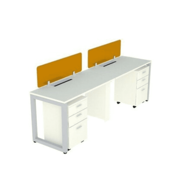 Desking System 2 Seater Glass Partition