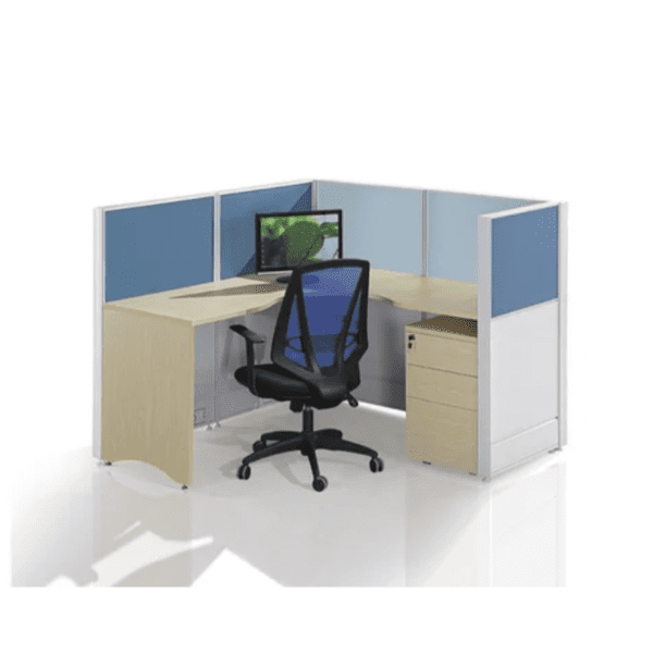 Curve Leaner Workstation ,1 person with Partition