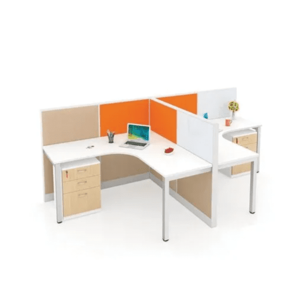 Curve Leaner Workstation ,2 person Metal Leg