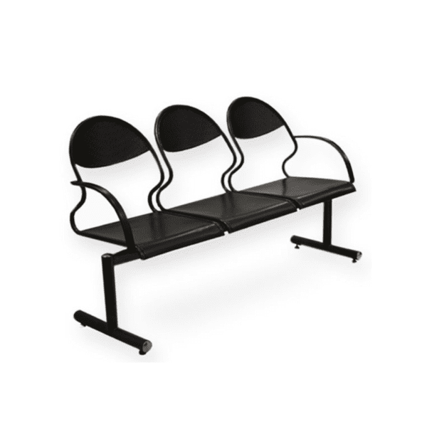 Waiting 3 Seater Perforated  Black